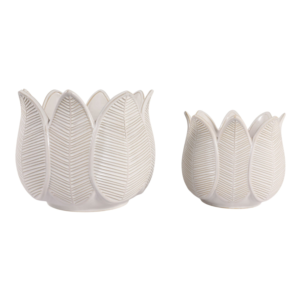 Bradyridge Ivory/White Large Planters (Set of 2)