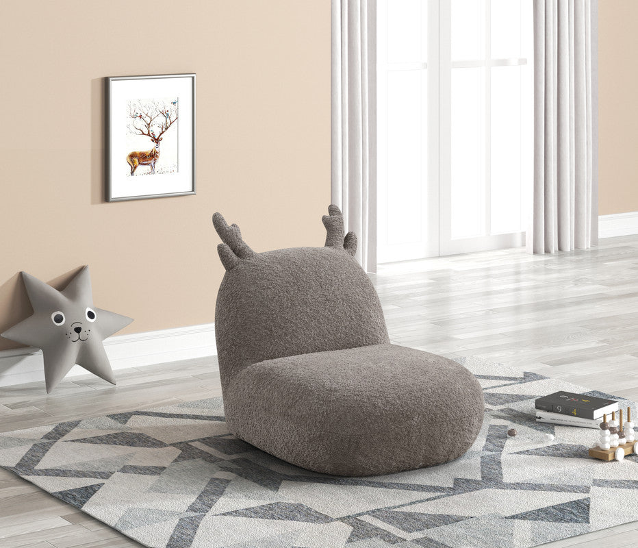 Weston Brown 21.5"W Chenille Deer-Shaped Kids Chair