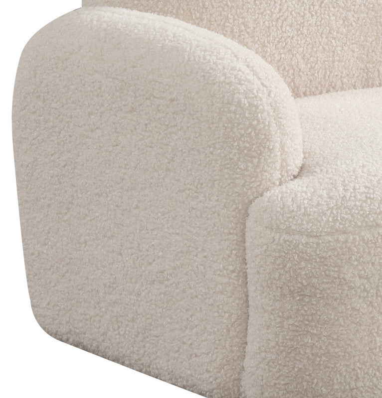 Raelynn Beige 25.5"W Sherpa Bear-Shaped Kids Armchair