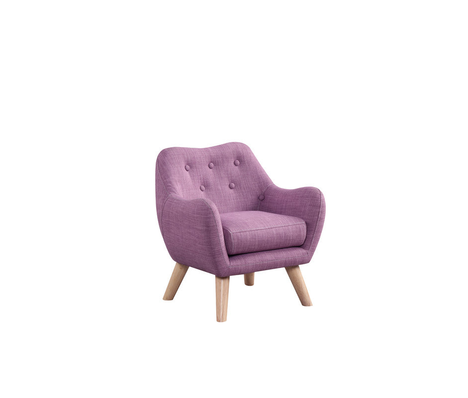 Fenix Pink 19.5"W Linen Kids Chair