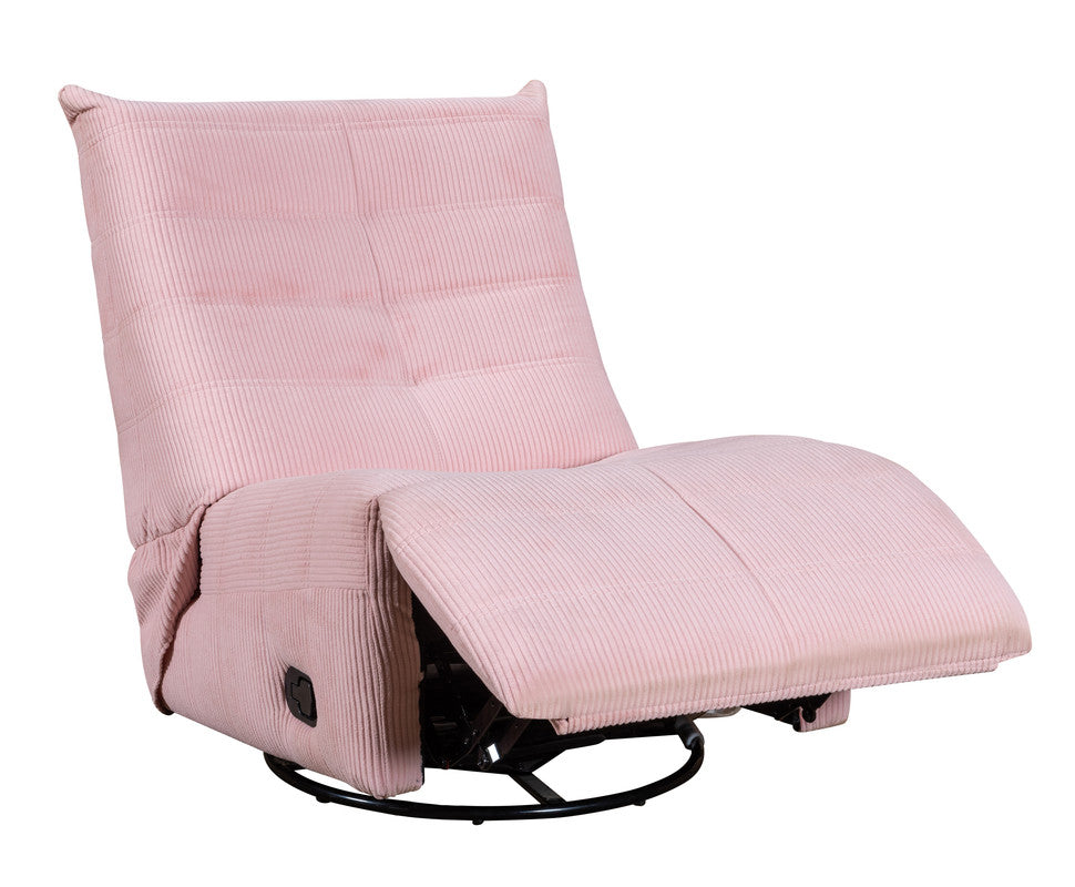 Georgena Pink 31"W Corduroy Swivel Glider Recliner