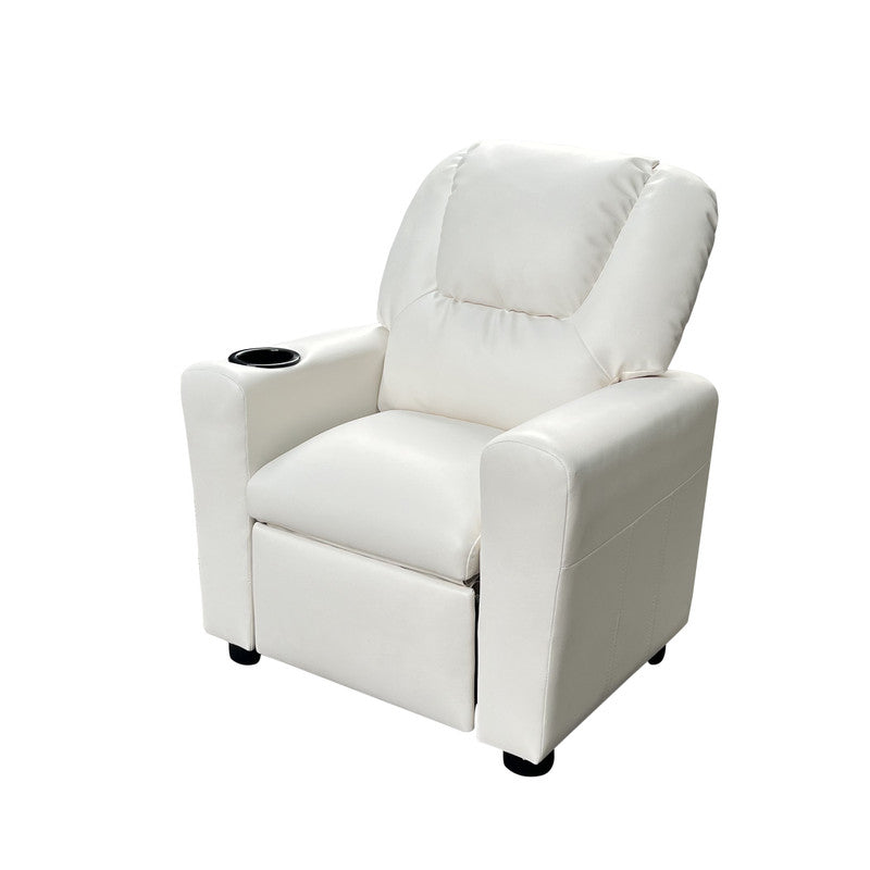 Marisa White 23"W PU Leather Kids Recliner