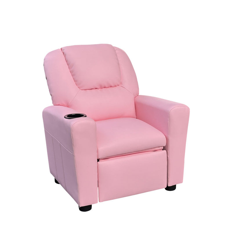 Marisa Pink 23"W PU Leather Kids Recliner