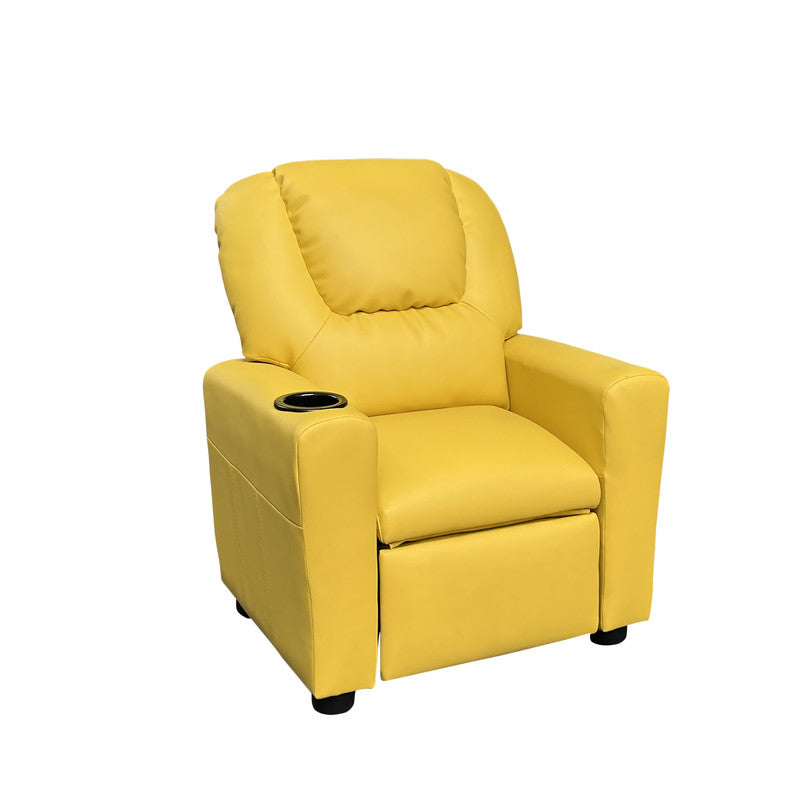 Marisa Yellow 23"W PU Leather Kids Recliner