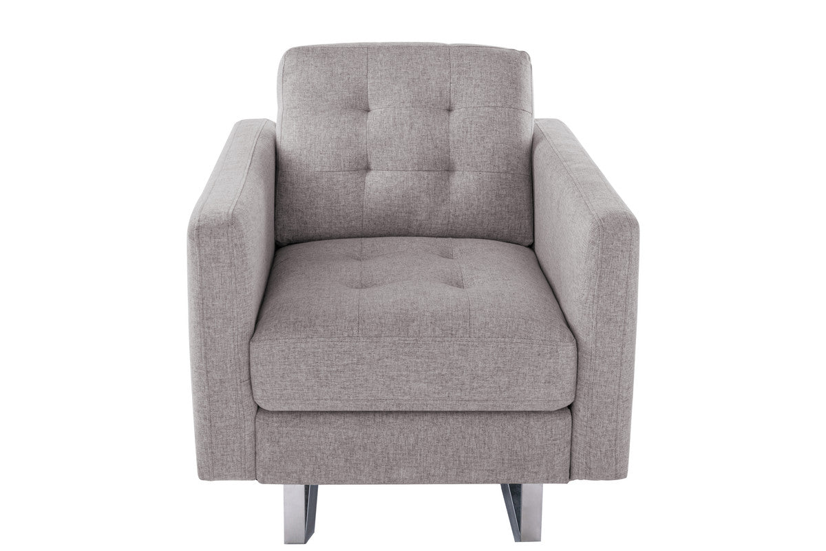 Victoria Beige 33.5"W Linen Armchair