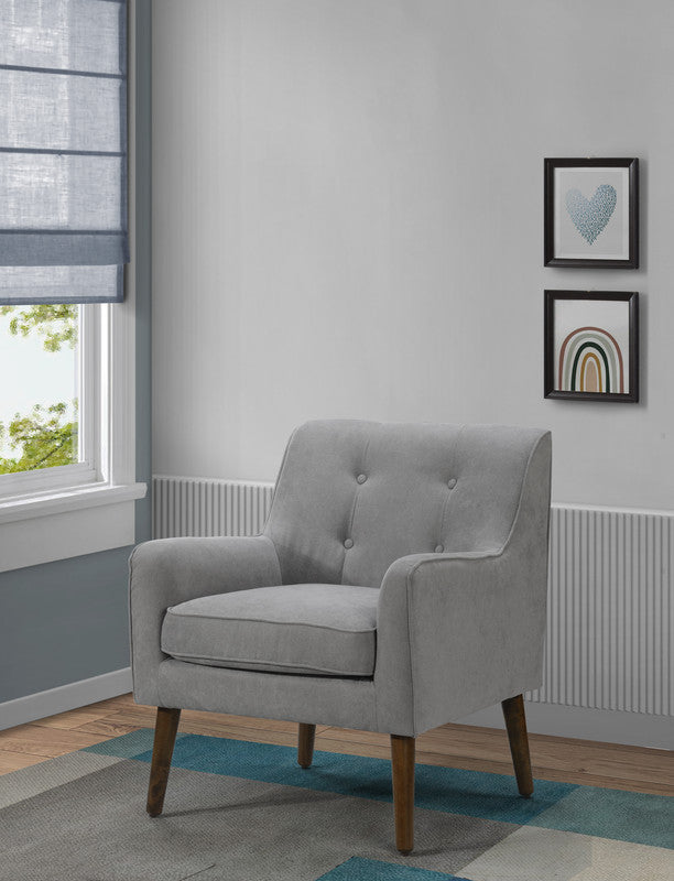 Ryder Steel Gray 25"W Woven Fabric Tufted Armchair