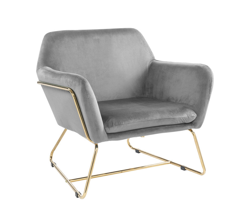 Keira Gray 29.5"W Velvet Accent Chair