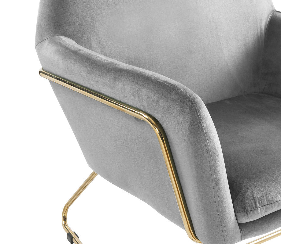 Keira Gray 29.5"W Velvet Accent Chair