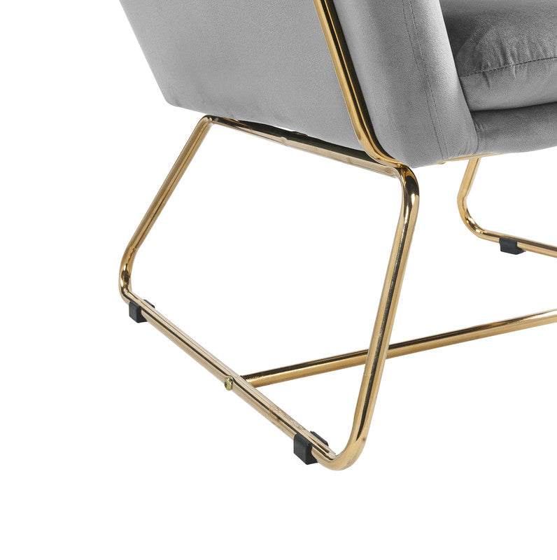 Keira Gray 29.5"W Velvet Accent Chair