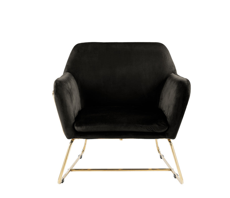 Keira Black 29.5"W Velvet Accent Chair