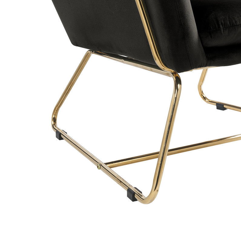 Keira Black 29.5"W Velvet Accent Chair