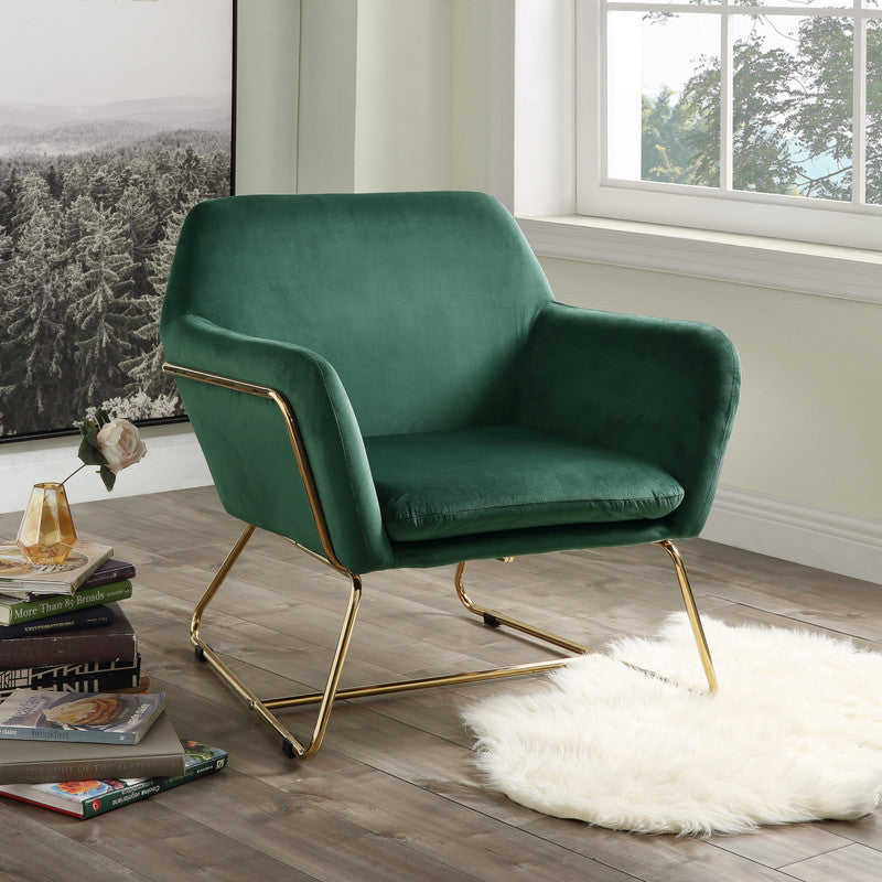 Keira Green 29.5"W Velvet Accent Chair