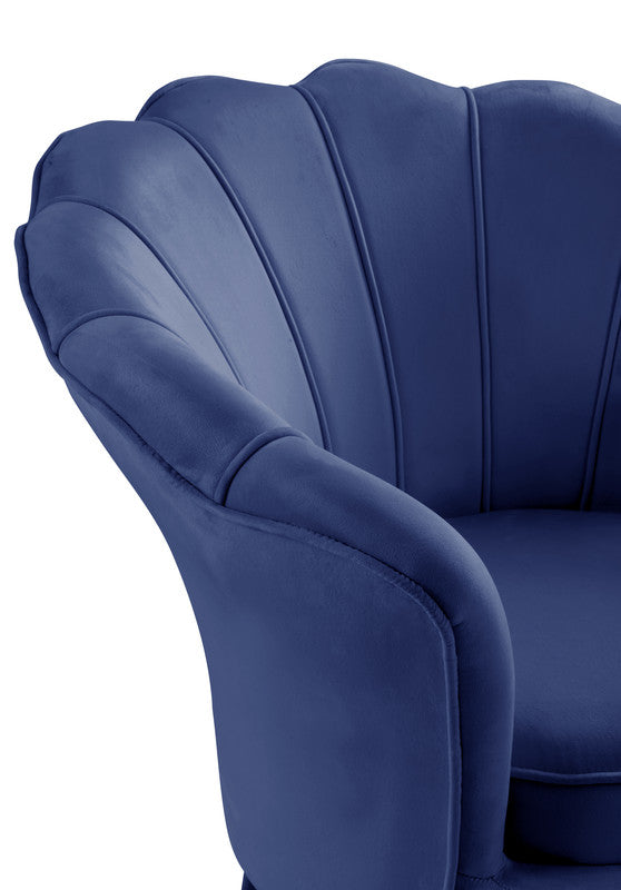 Angelina Blue 34"W Velvet Barrel Accent Chair