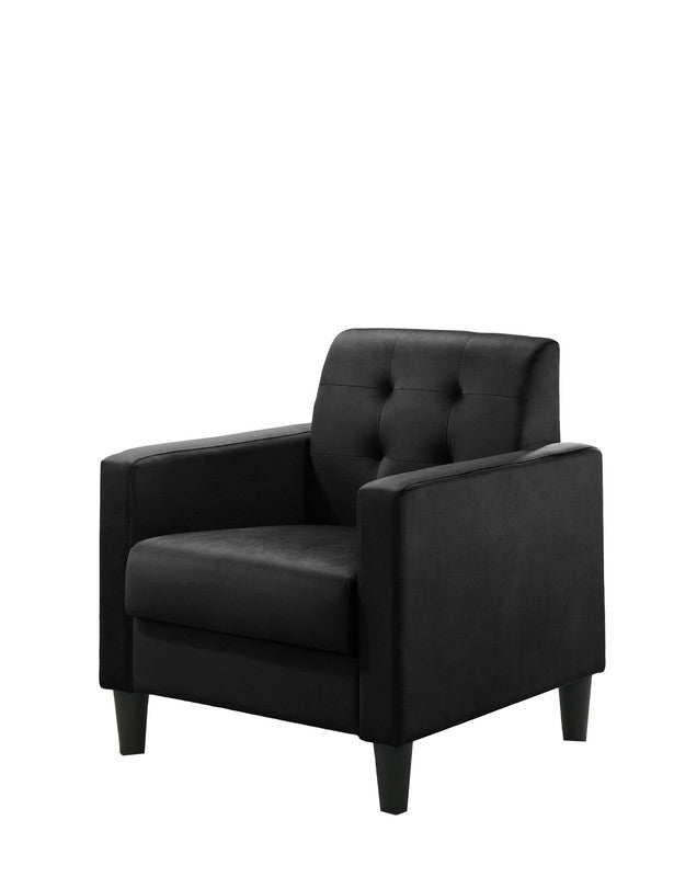 Hale Black 27.5"W Velvet Accent Armchair