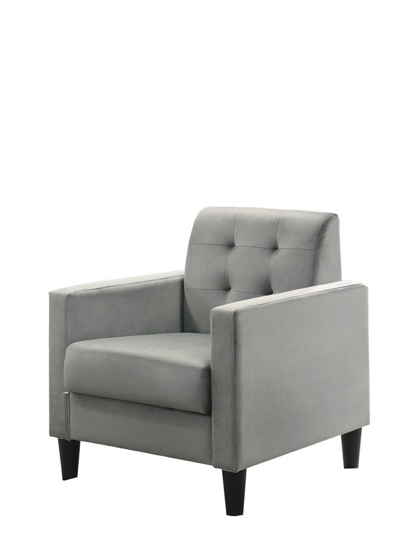 Hale Light Gray 27.5"W Velvet Accent Armchair