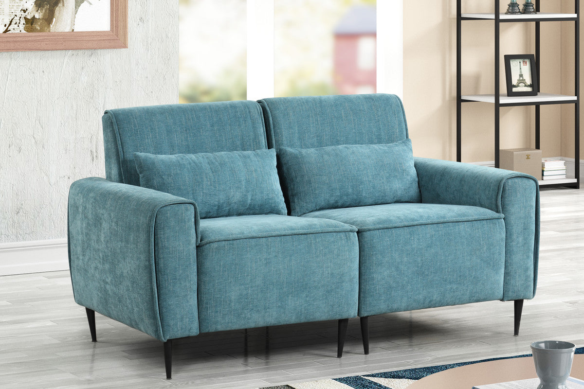 Valentina Blue 62"W Chenille Loveseat