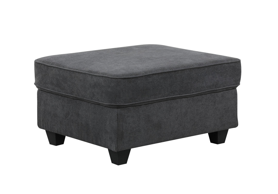 Leo Dark Gray 119"W Woven Fabric 5-Seater Sofa & Ottoman