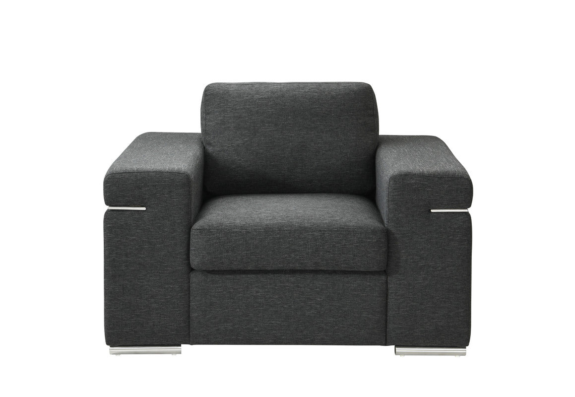 Gianna Black 45"W Linen Armchair