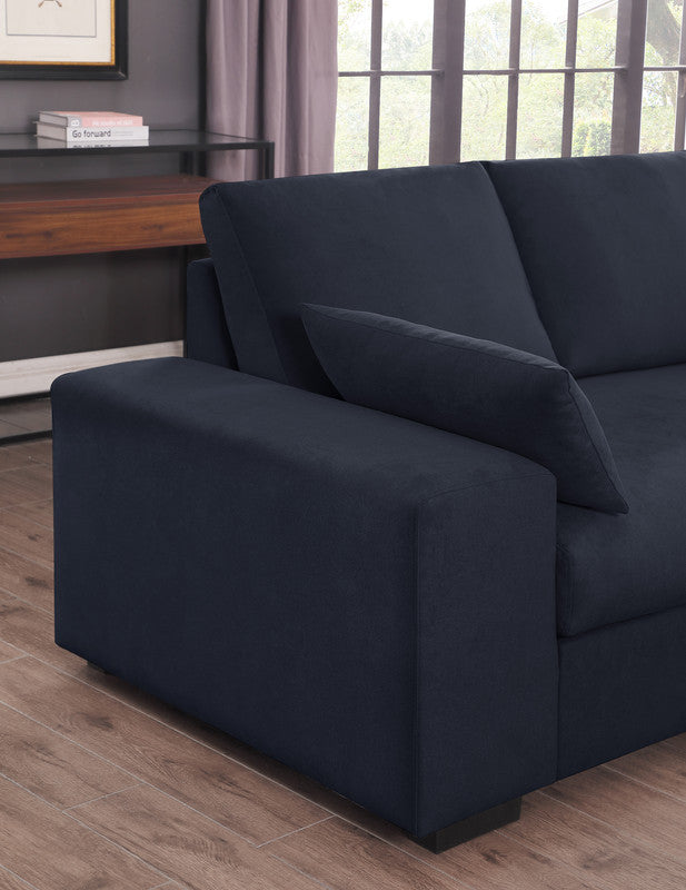 Joshua Dark Gray 100"W Woven Fabric Sectional Sofa with Right-Facing Chaise & Ottoman