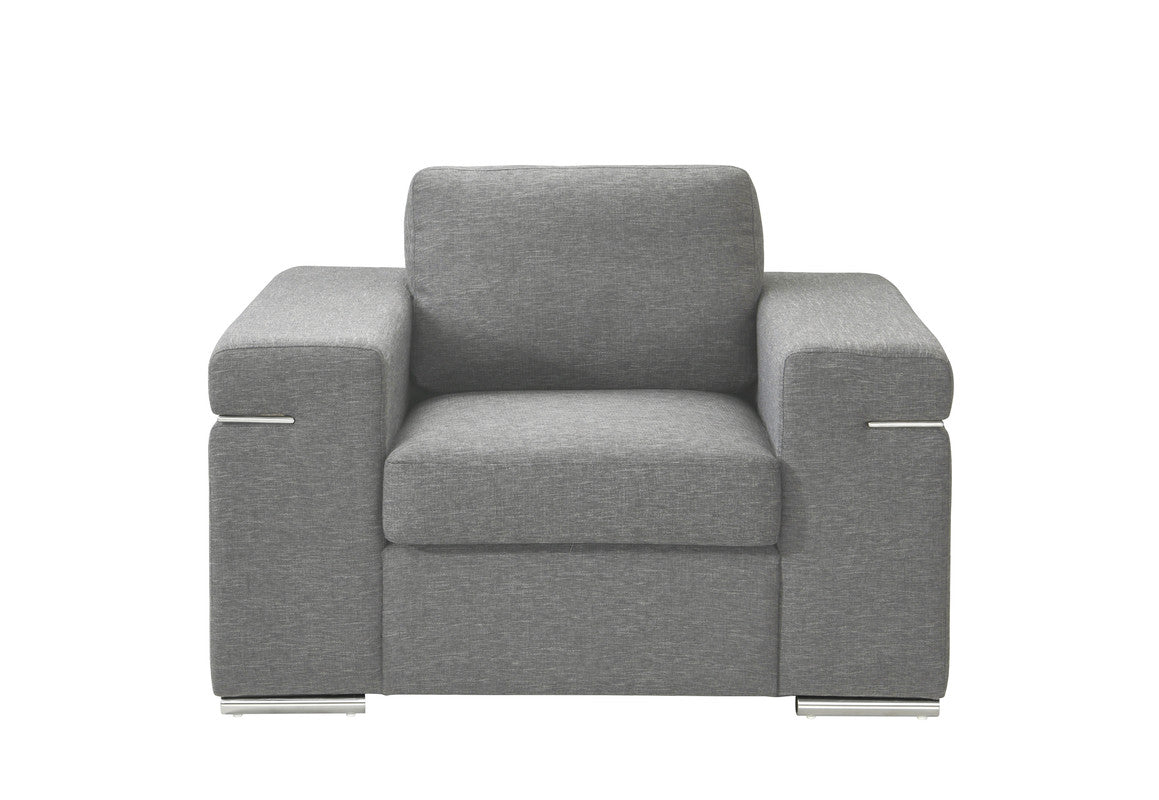 Gianna Light Gray 45"W Woven Fabric Armchair