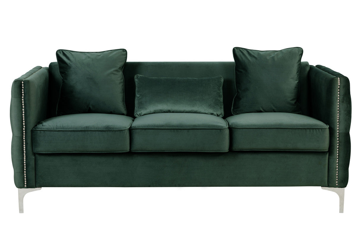 Bayberry Green Velvet Sofa & Loveseat Set