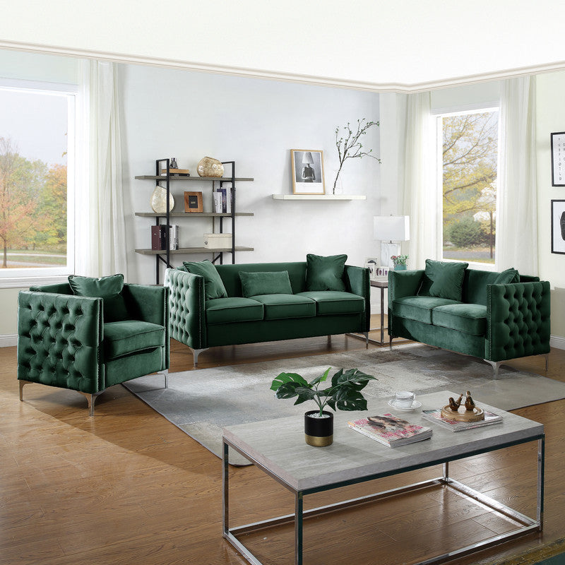 Bayberry Green 73"W Velvet Sofa