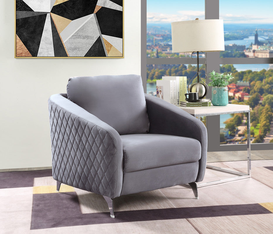 Sofia Gray 36"W Velvet Accent Armchair