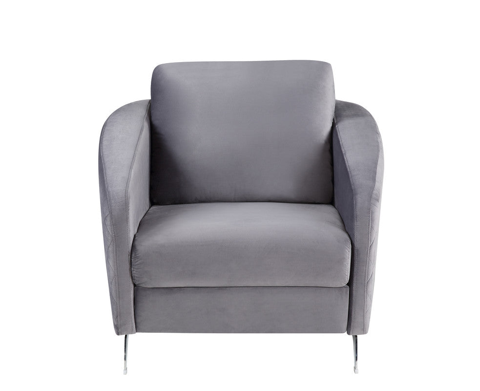 Sofia Gray 36"W Velvet Accent Armchair