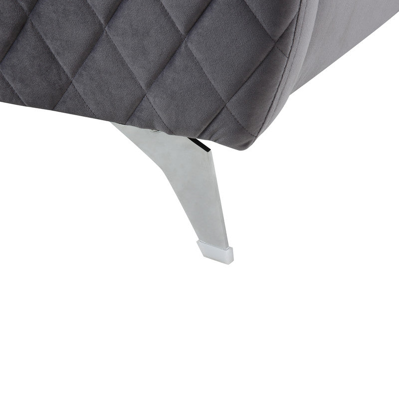Sofia Gray 55"W Velvet Loveseat