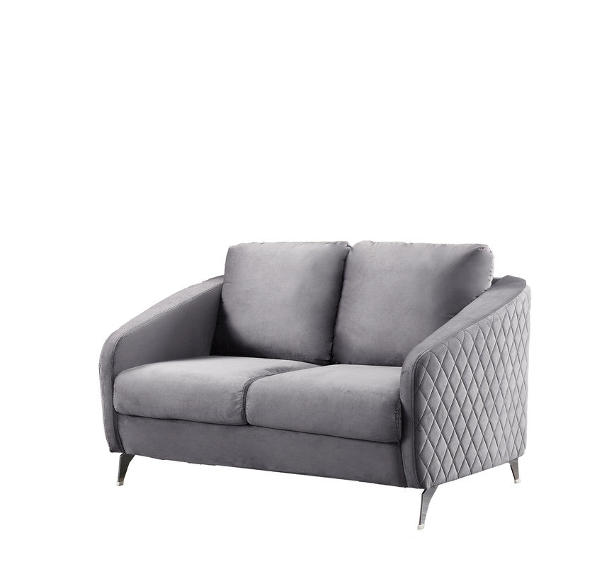 Sofia Gray 55"W Velvet Loveseat