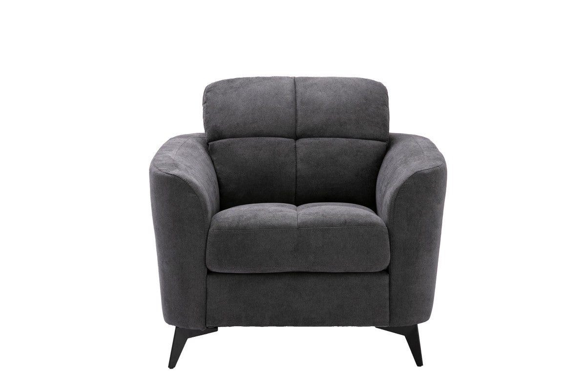Callie Gray Woven Fabric Sofa, Loveseat & Chair Set