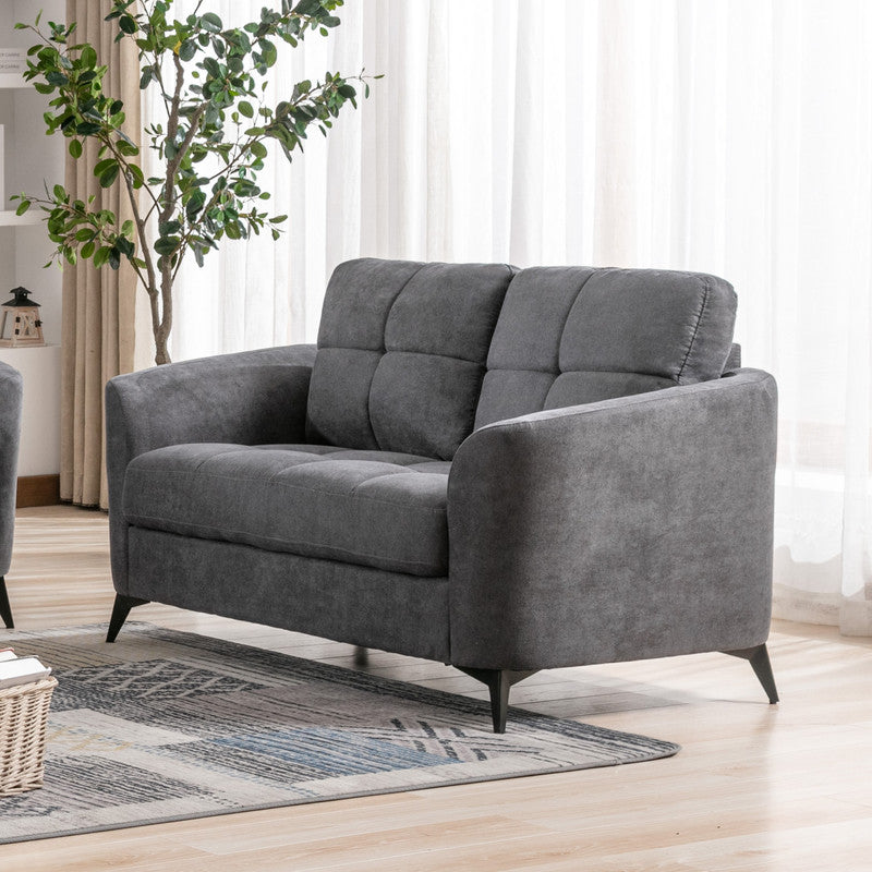 Callie Gray 60"W Woven Fabric Loveseat