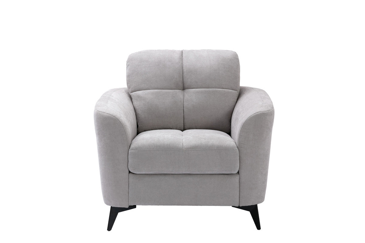 Callie Light Gray 39"W Woven Fabric Chair