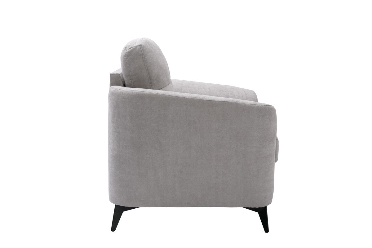 Callie Light Gray 39"W Woven Fabric Chair