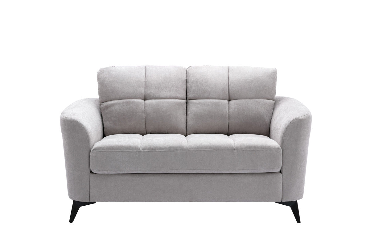 Callie Light Gray Woven Fabric Sofa & Loveseat Set