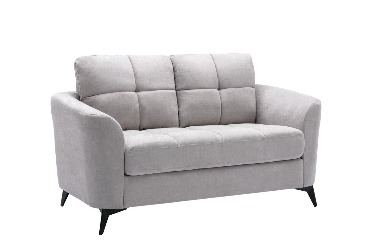 Callie Light Gray Woven Fabric Sofa & Loveseat Set