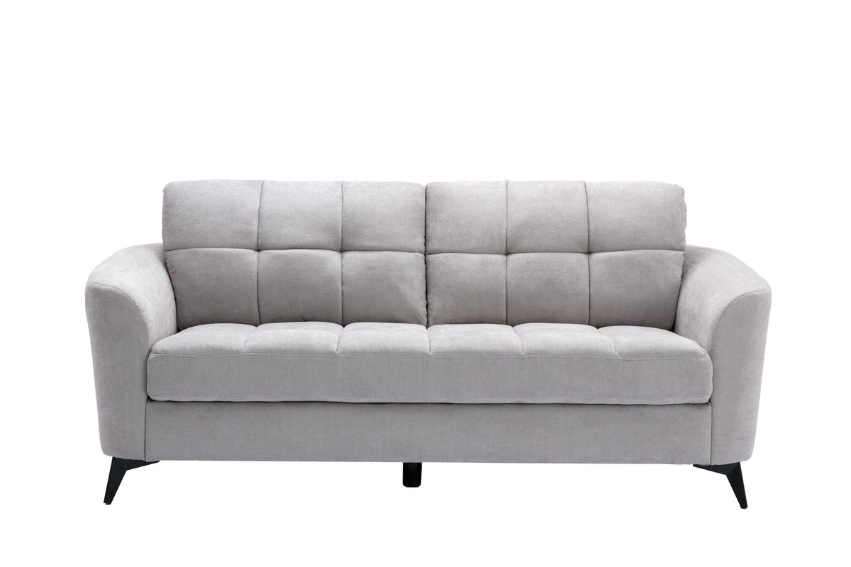 Callie Light Gray 79"W Woven Fabric Sofa