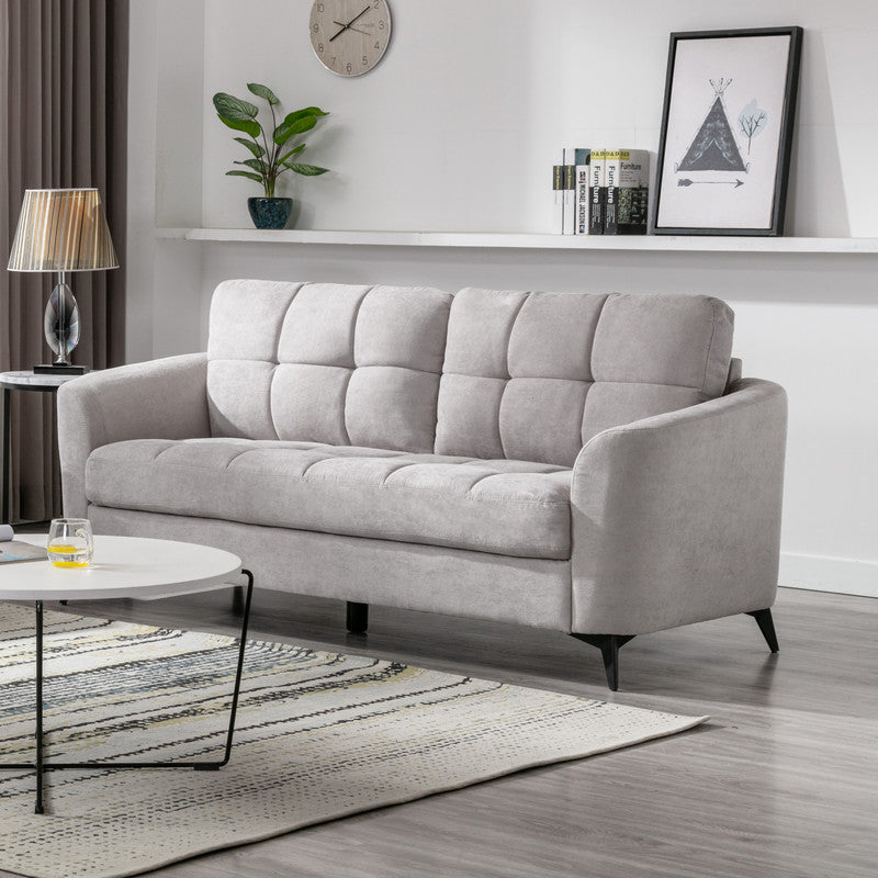 Callie Light Gray 79"W Woven Fabric Sofa