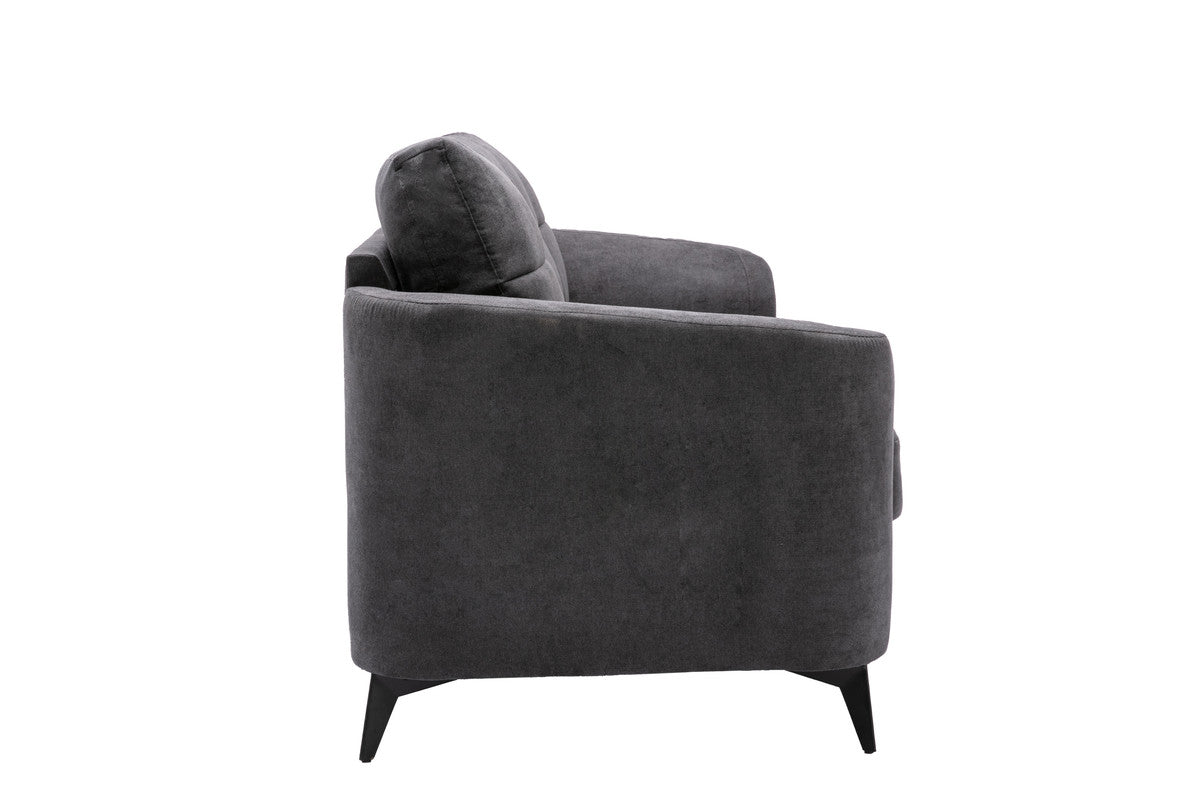Callie Gray Woven Fabric Sofa & Loveseat Set