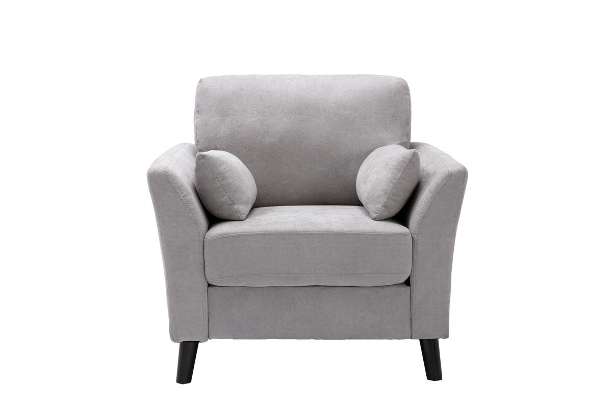 Damian Light Gray 37"W Woven Fabric Chair