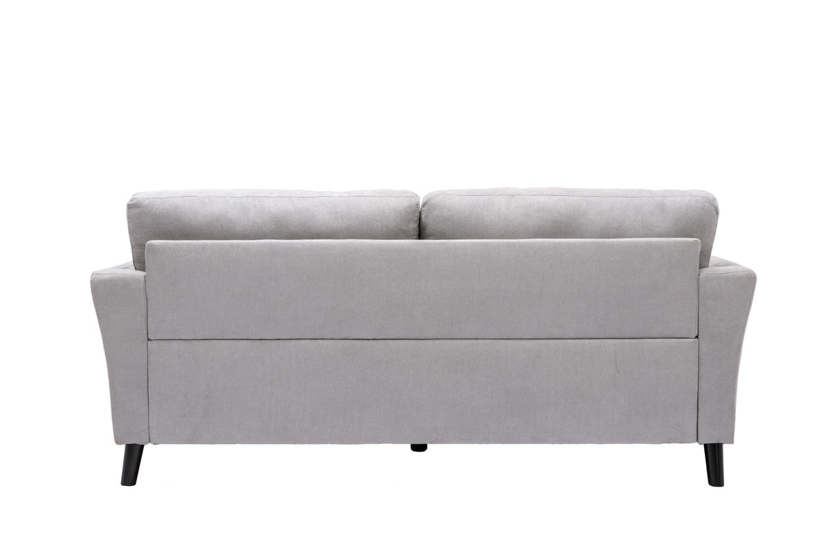 Damian Light Gray 77"W Woven Fabric Sofa