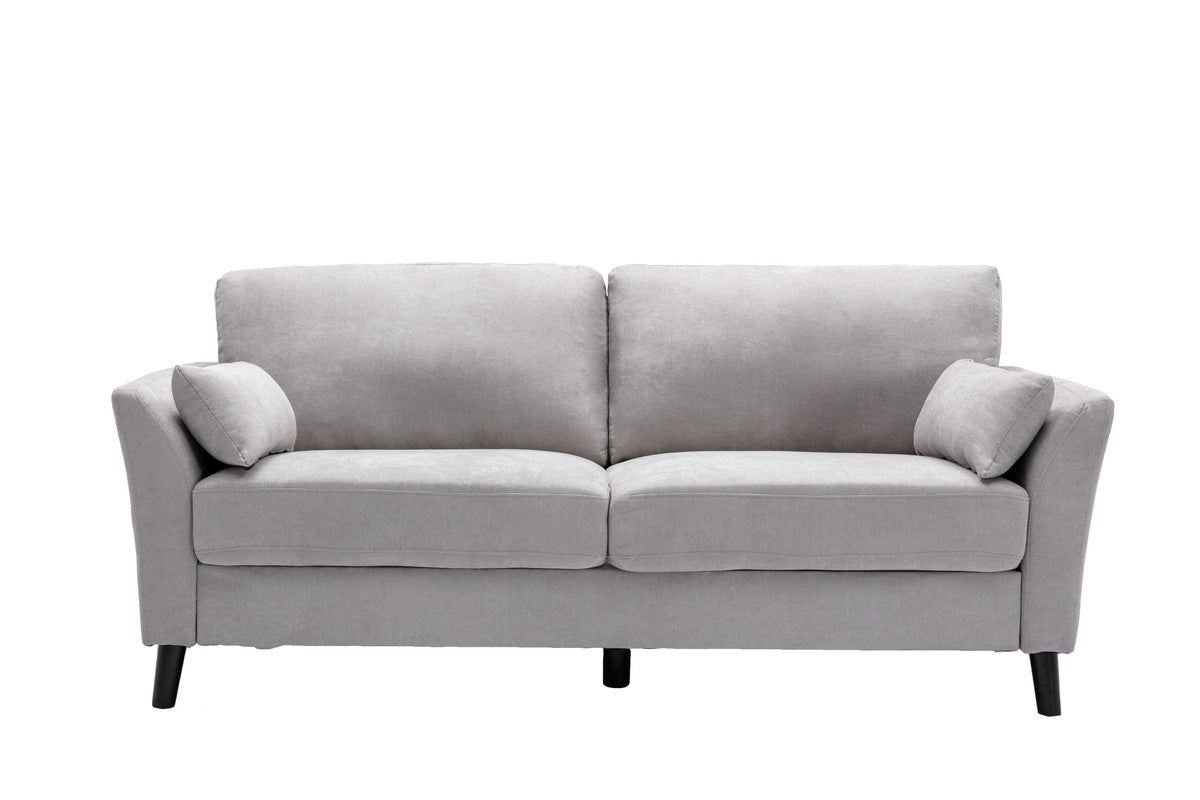 Damian Light Gray 77"W Woven Fabric Sofa