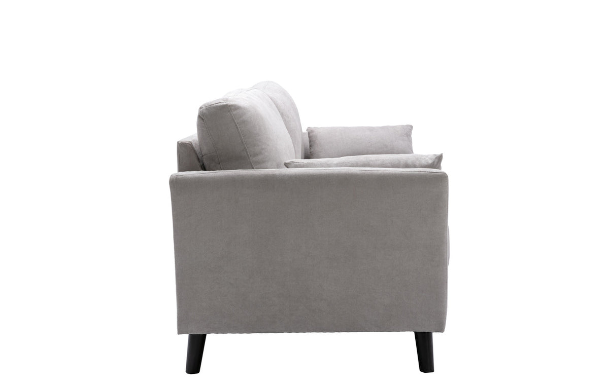 Damian Light Gray 77"W Woven Fabric Sofa