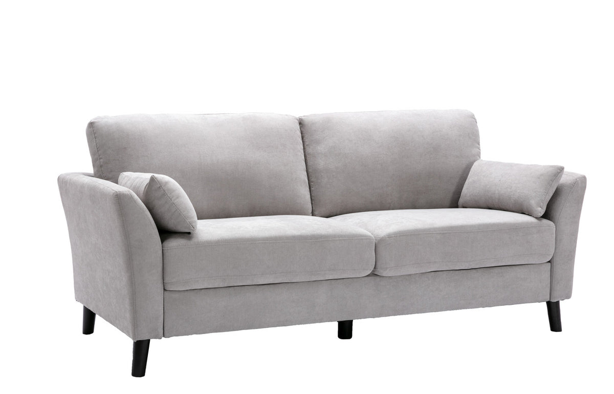 Damian Light Gray 77"W Woven Fabric Sofa