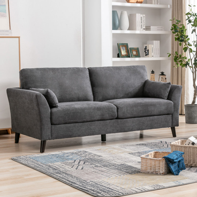 Damian Gray 77"W Woven Fabric Sofa