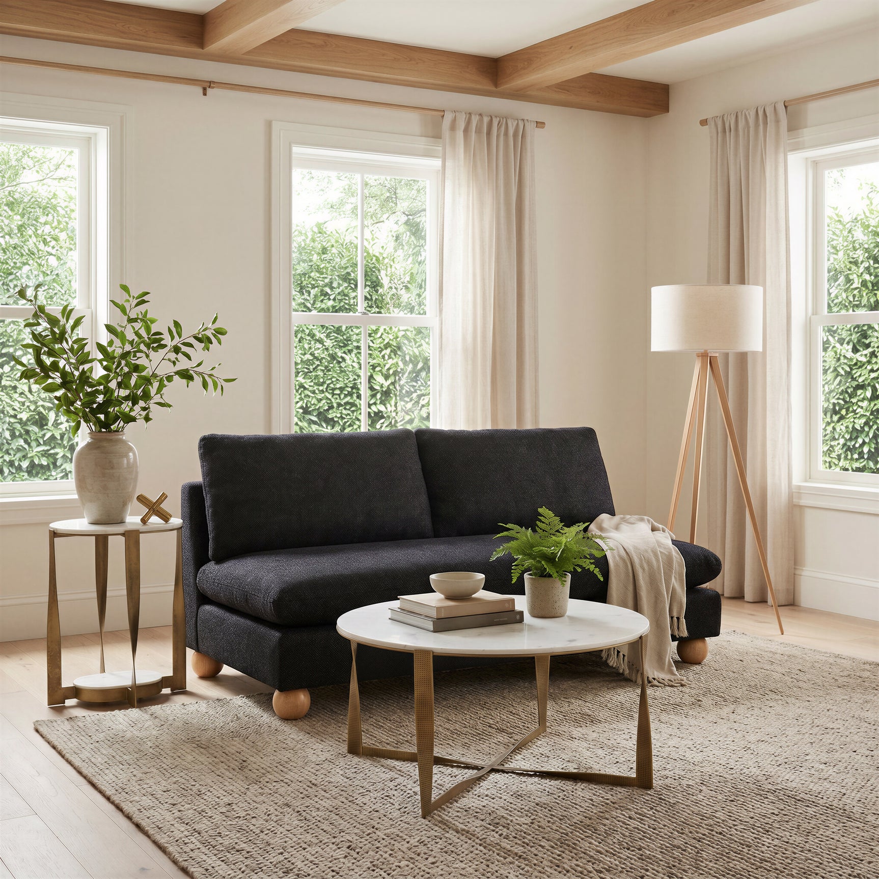 Imperial Beige & Natural Floor Lamp