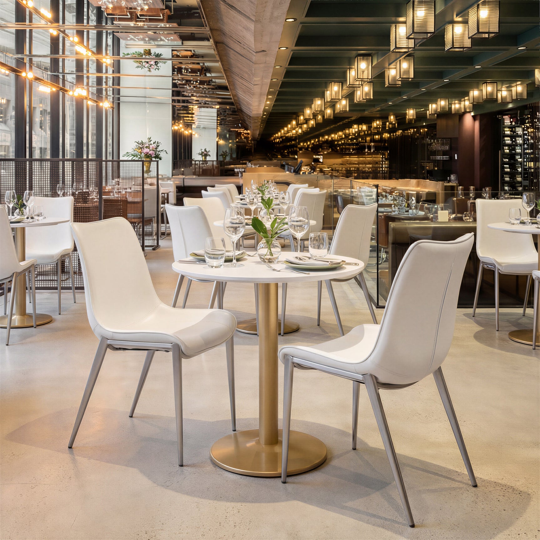 Alto White & Gold Bistro Table