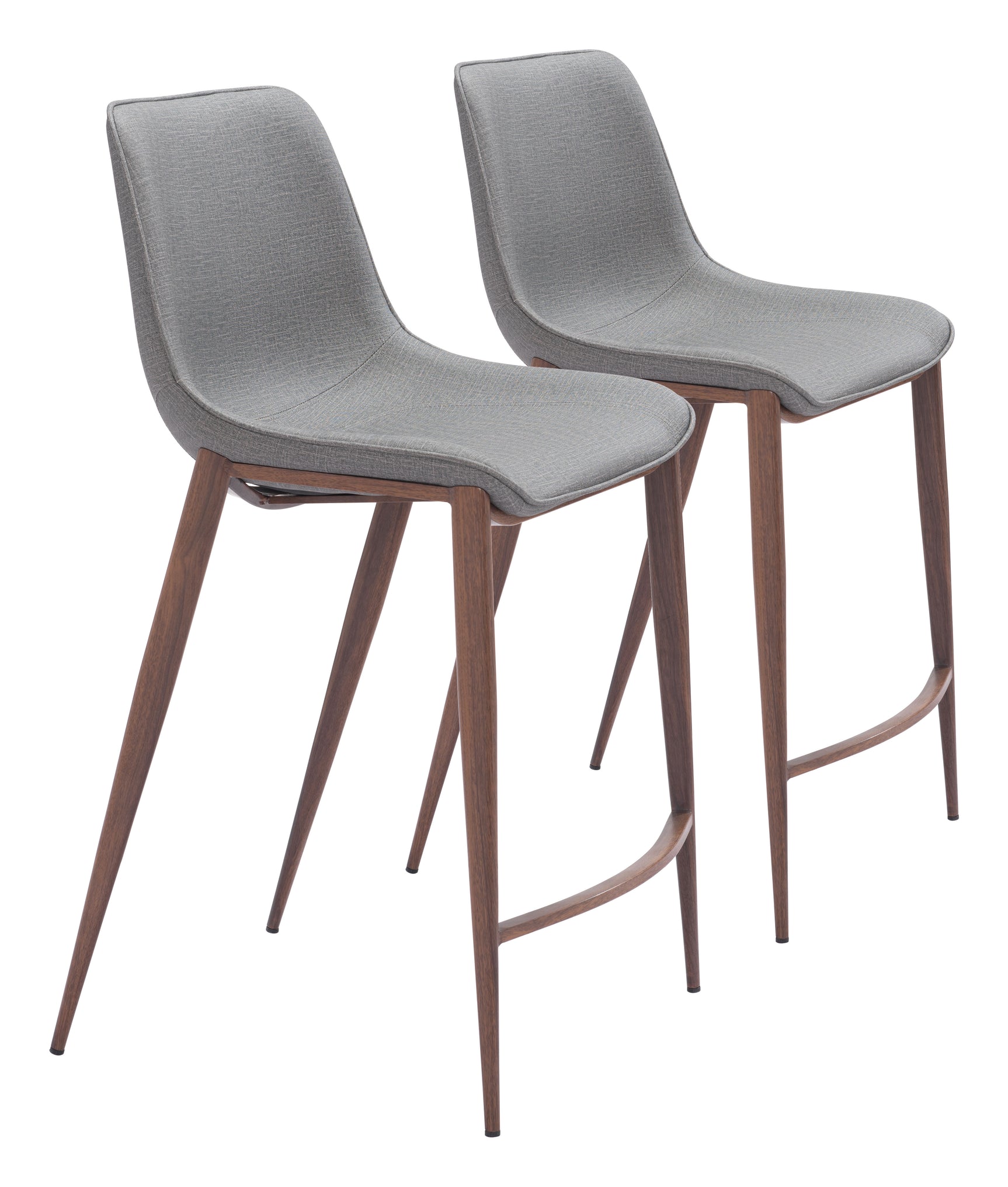 Magnus Slate Gray & Walnut Counter Stool (Set of 2)