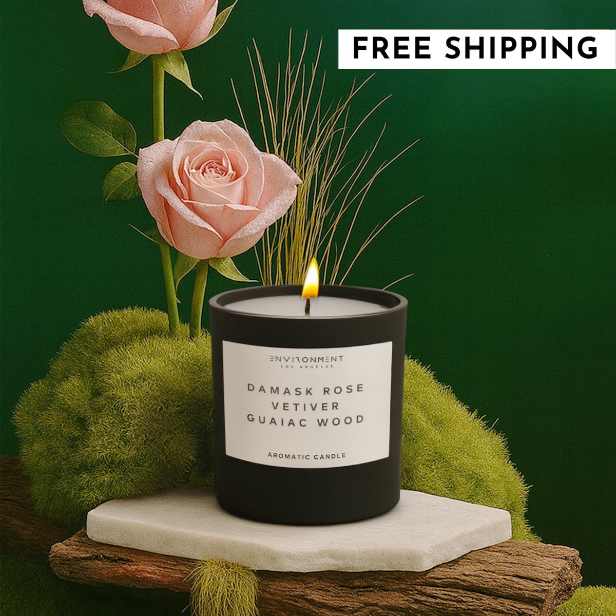 8oz Damask Rose | Vetiver | Guaiac Wood Candle with Lid and Box (Inspired by Le Labo Rose 31® and Fairmont Hotel®) - Ornate Home