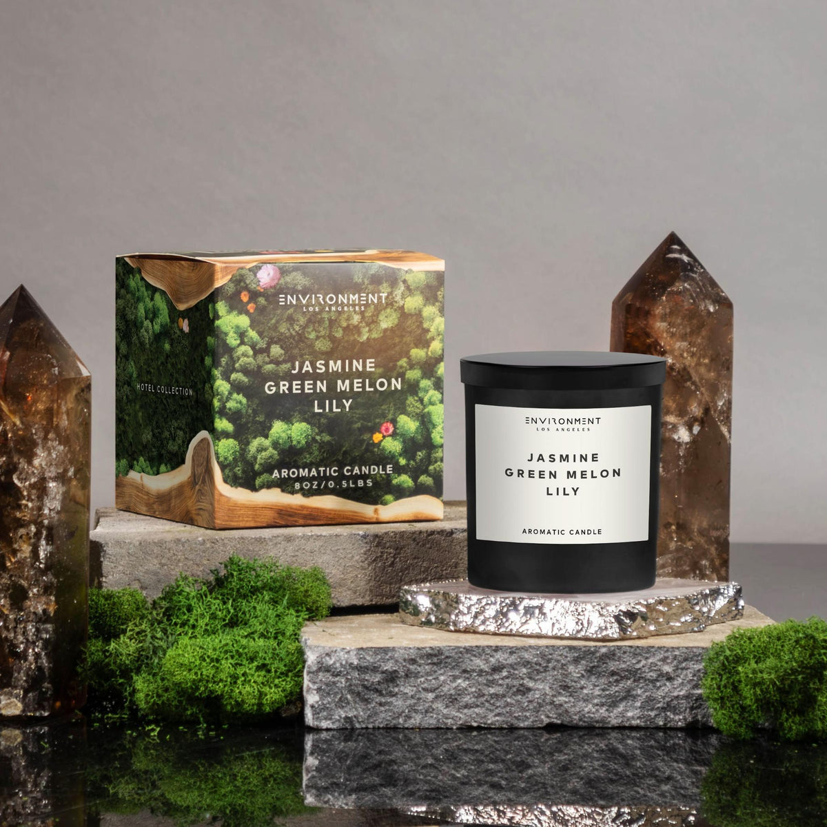 8oz Jasmine | Green Melon | Lily Candle with Lid and Box (Inspired by The Wynn Hotel®) - Ornate Home